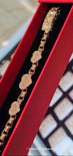 Load image into Gallery viewer, 10k Yellow Gold Chino Monaco Bracelet with Three Heart Charms