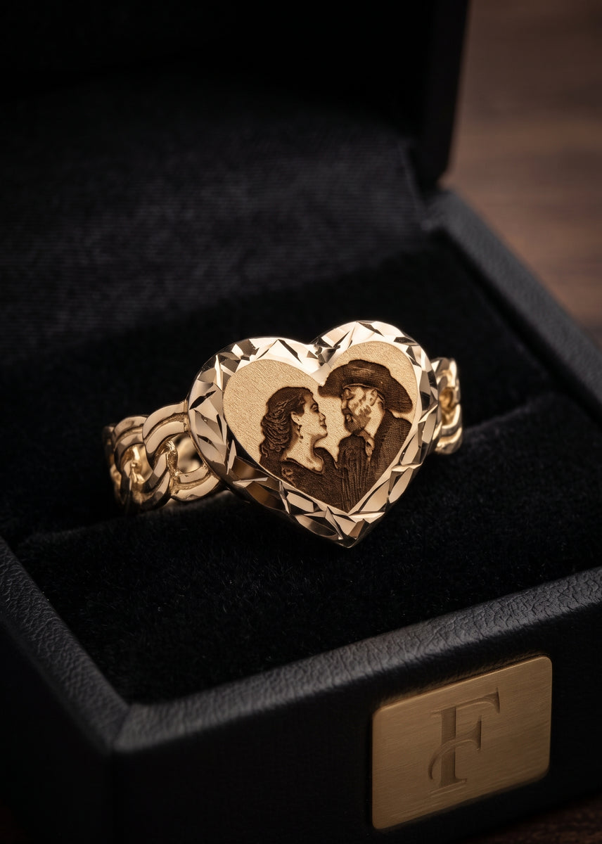 h*p様 Antidote Engraved Heart Ring Chino Monaco Heart ring – TAMAYO GOLD LLC