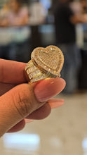 Load image into Gallery viewer, Heart Shaped Gold & Zirconia Statement Ring