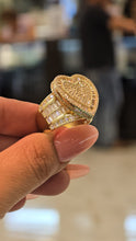 Load image into Gallery viewer, Heart Shaped Gold & Zirconia Statement Ring