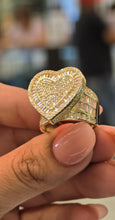 Load image into Gallery viewer, Heart Shaped Gold & Zirconia Statement Ring