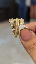 Load image into Gallery viewer, Snake Ring 10k with czs