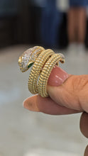 Load image into Gallery viewer, Snake Ring 10k with czs