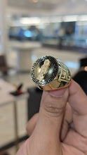 Load image into Gallery viewer, San Judas Gold Ring with Greek Detail 10k