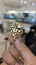 Load image into Gallery viewer, San Judas Gold Ring with Greek Detail 10k