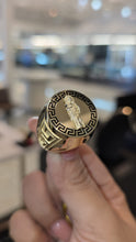 Load image into Gallery viewer, San Judas Gold Ring with Greek Detail 10k
