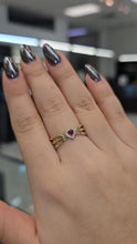 Load image into Gallery viewer, 10K Heart Ring with CZ Halo