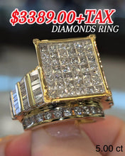 Load image into Gallery viewer, Diamond Ring - Princess Cut, Baguette Natural Diamonds