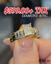 Load image into Gallery viewer, Diamond Ring - Princess Cut, Baguette Natural Diamonds