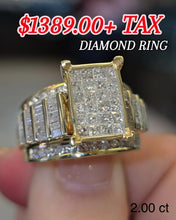 Load image into Gallery viewer, Diamond Ring - Princess Cut, Baguette Natural Diamonds