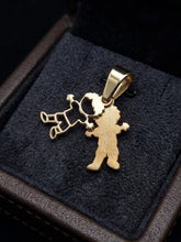 Load image into Gallery viewer, 10 K MINIMALIST SILHOUETTE DOUBLE BOY PENDANT