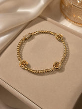 Load image into Gallery viewer, 10 K GOLD MONACO CUBAN ROSES BRACELET