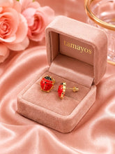 Load image into Gallery viewer, 10 K GOLD LADYBUG STUD EARRINGS