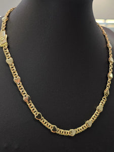 Monaco Heart Link Gold Necklace
