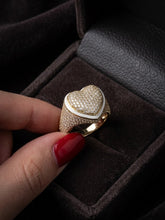 Load image into Gallery viewer, 10 K GOLD HEART RING WITH ENAMEL CONTOUR