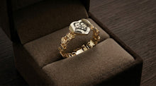 Load image into Gallery viewer, 10 K GOLD HEART CHINO BAR RING
