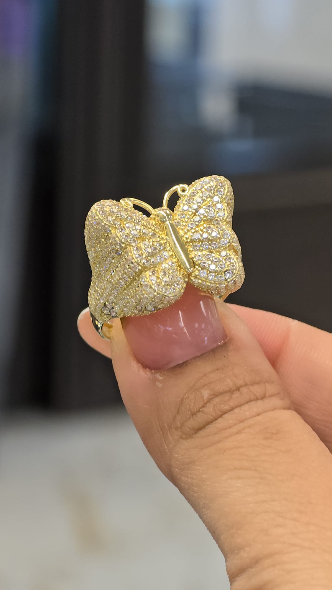 Gold Butterfly Ring with CZS Sparkle