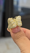 Load image into Gallery viewer, Gold Butterfly Ring with CZS Sparkle