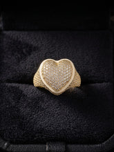 Load image into Gallery viewer, 10 K GOLD HEART RING WITH ENAMEL CONTOUR