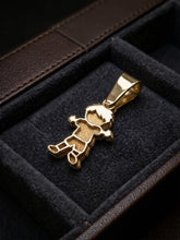 Load image into Gallery viewer, 10 K MINIMALIST SILHOUETTE DOUBLE BOY PENDANT