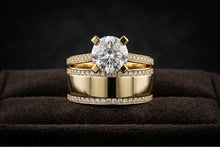Load image into Gallery viewer, 10K Gold Solitaire CZS Ring  Personalized Engraving Available