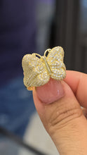 Load image into Gallery viewer, Gold Butterfly Ring with CZS Sparkle