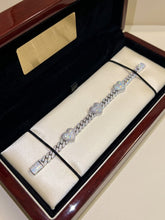 Load image into Gallery viewer, Moissanite Heart Cuban Link Bracelet in Sterling Silver