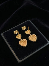 Load image into Gallery viewer, 10 K GOLD HEART TO HEART EARRINGS