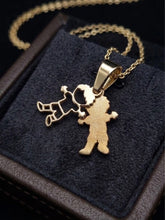 Load image into Gallery viewer, 10 K MINIMALIST SILHOUETTE DOUBLE BOY PENDANT