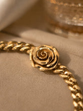 Load image into Gallery viewer, 10 K GOLD MONACO CUBAN ROSES BRACELET