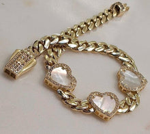 Load image into Gallery viewer, 3 Hearts Cuban Monaco Bracelet!