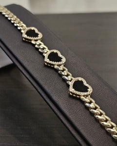 3 Hearts Cuban Monaco Bracelet!