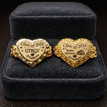 Load image into Gallery viewer, 10k Yellow Chino Link Monaco Graduation Ring