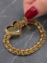 Load image into Gallery viewer, 10 K GOLD MONACO HEART AND KEY BRACELET