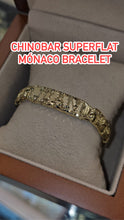 Load image into Gallery viewer, Custom chinobar superflat monaco bracelet 10k