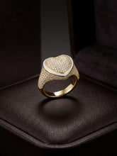 Load image into Gallery viewer, 10 K GOLD HEART RING WITH ENAMEL CONTOUR