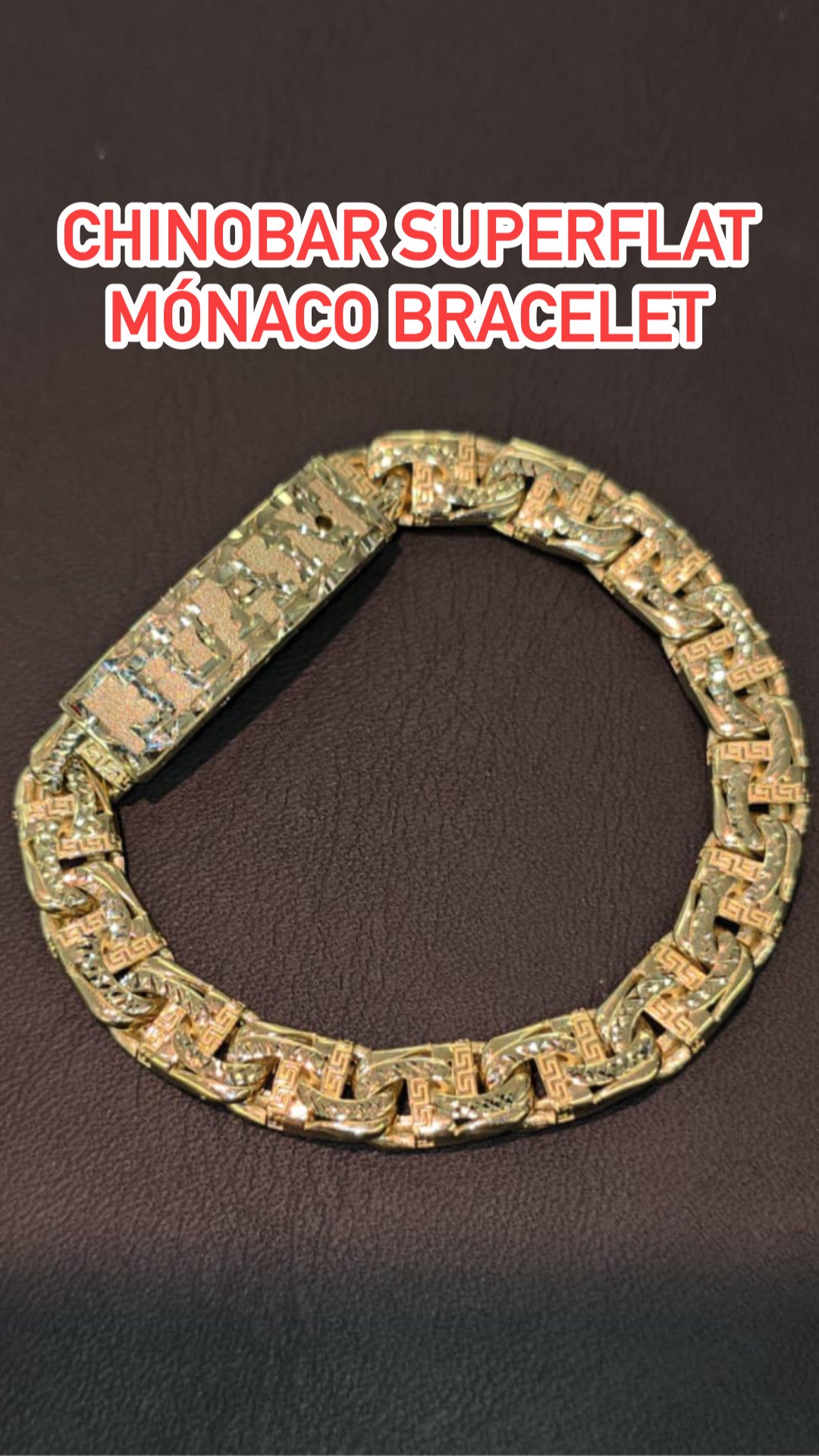 Custom chinobar superflat monaco bracelet 10k