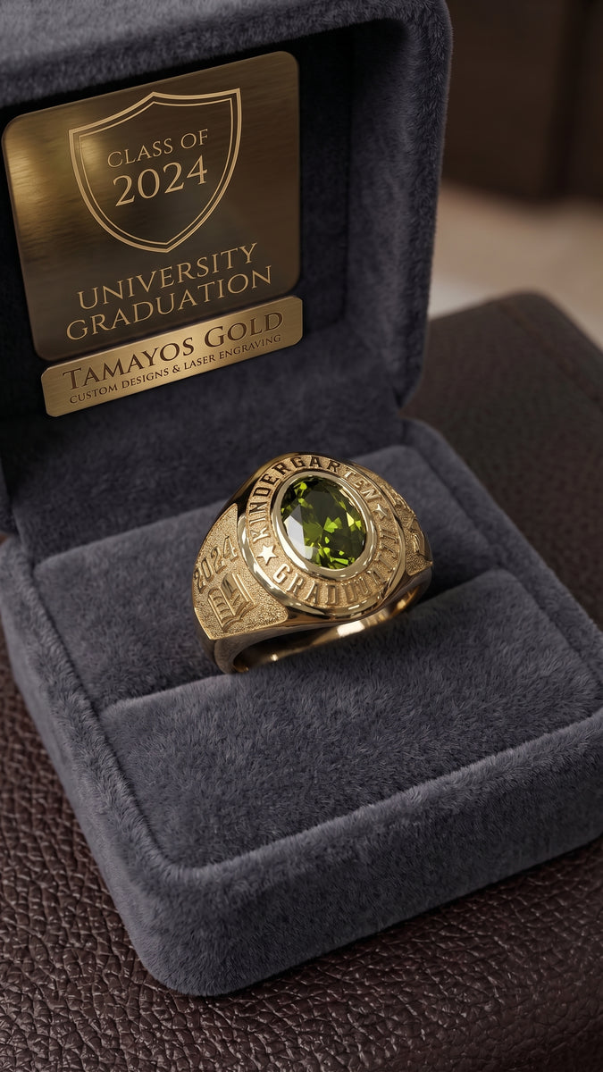 10 K GOLD CUSTOM GRADUATION RING – TAMAYO GOLD LLC