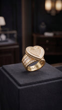 Load image into Gallery viewer, Heart Shaped Gold &amp; Zirconia Statement Ring