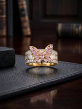 Load image into Gallery viewer, 10 K GOLD PINK BUTTERFLY RING