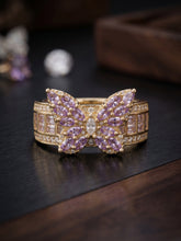 Load image into Gallery viewer, 10 K GOLD PURPLE BUTTERFLY RING