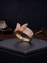 Load image into Gallery viewer, 10 K GOLD PINK BUTTERFLY RING