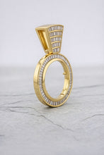Load image into Gallery viewer, 14kt Gold &amp; 7.5ct Lab Diamond Bezel for Mexican Centenario | Custom Jewelry
