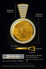 Load image into Gallery viewer, 14kt Gold &amp; 7.5ct Lab Diamond Bezel for Mexican Centenario | Custom Jewelry