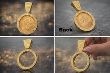 Load image into Gallery viewer, 14kt Gold &amp; 7.5ct Lab Diamond Bezel for Mexican Centenario | Custom Jewelry
