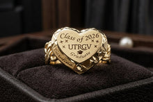 Load image into Gallery viewer, 10k Yellow Chino Link Monaco Graduation Ring