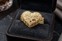 Load image into Gallery viewer, 10k Yellow Chino Link Monaco Graduation Ring