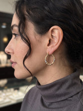 Load image into Gallery viewer, 14 K GOLD TRI-TONE HOOP EARRINGS