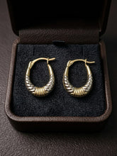 Load image into Gallery viewer, 14 K GOLD TWO TONE HOOP EARRINGS