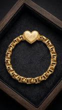 Load image into Gallery viewer, SILVER HEART CHINO BAR LINK BRACELET